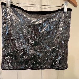 NWT Forever 21 Charcoal Gray Sequin Mini Skirt | Size Medium